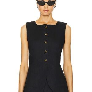 Posse Black Button-Front Vest- Worn Once!
